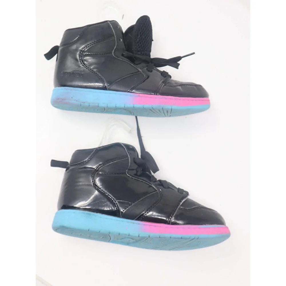 Black High Top Sneakers Sz 2 AND1 Kids Patent Pink Blue Ombre Athletic Shoes